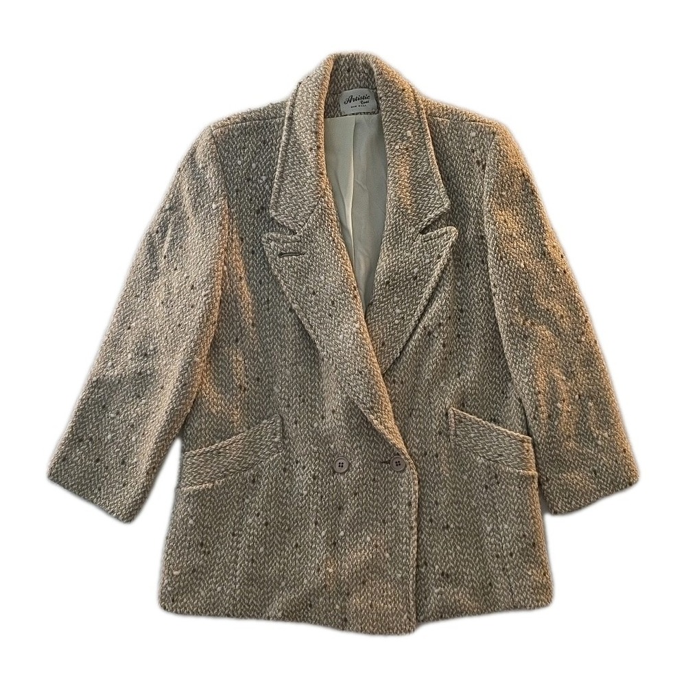 Vintage Tan & Cream Artistic Coat - Size L